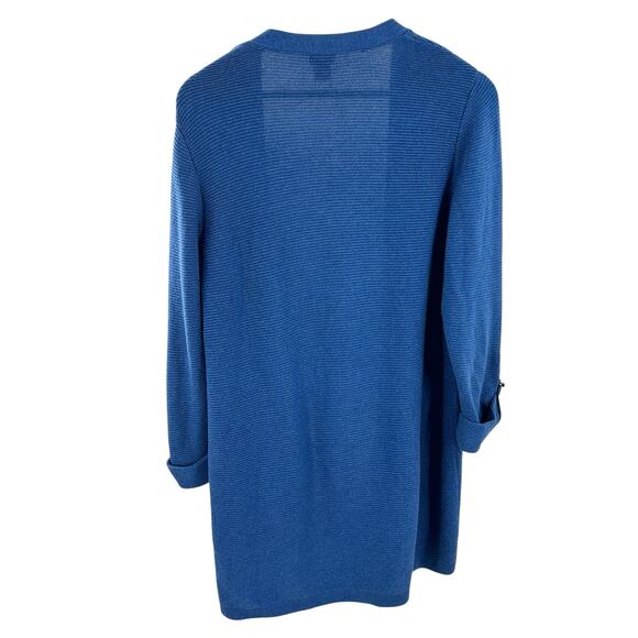 Chico’s‎ Cardigan Women’s 2 US Large Blue Knit Open Front Lightweight - Picture 8 of 9